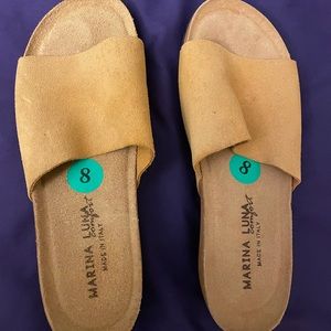 Marina Luna Comfort slip on leather sandals size 8